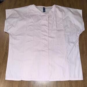 Vintage Kenneth Gordon Pink V-Neck Pinpoint Oxford Short Sleeve Size 6 Coquette